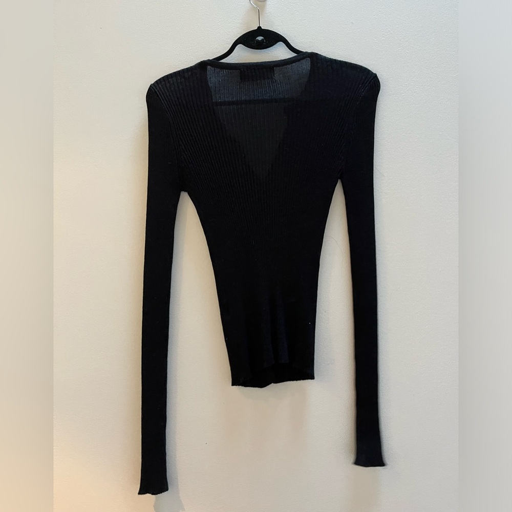 Style Addict Black Ribbed Knit Cardigan - Picture 2 of 3